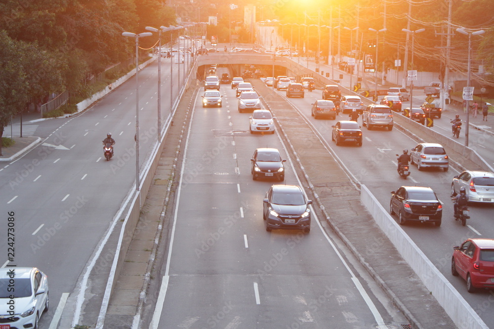 Obraz premium sunset seen from above the bridge
