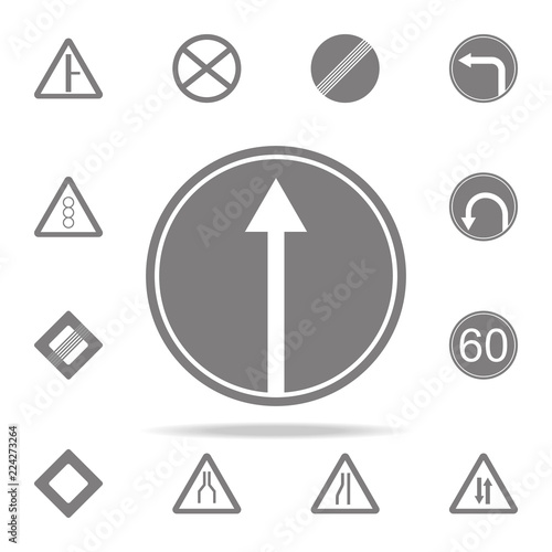 Free Download Straight Ahead Blue Traffic Road Sign icon. web icons universal set for web and mobile - GFXLoad