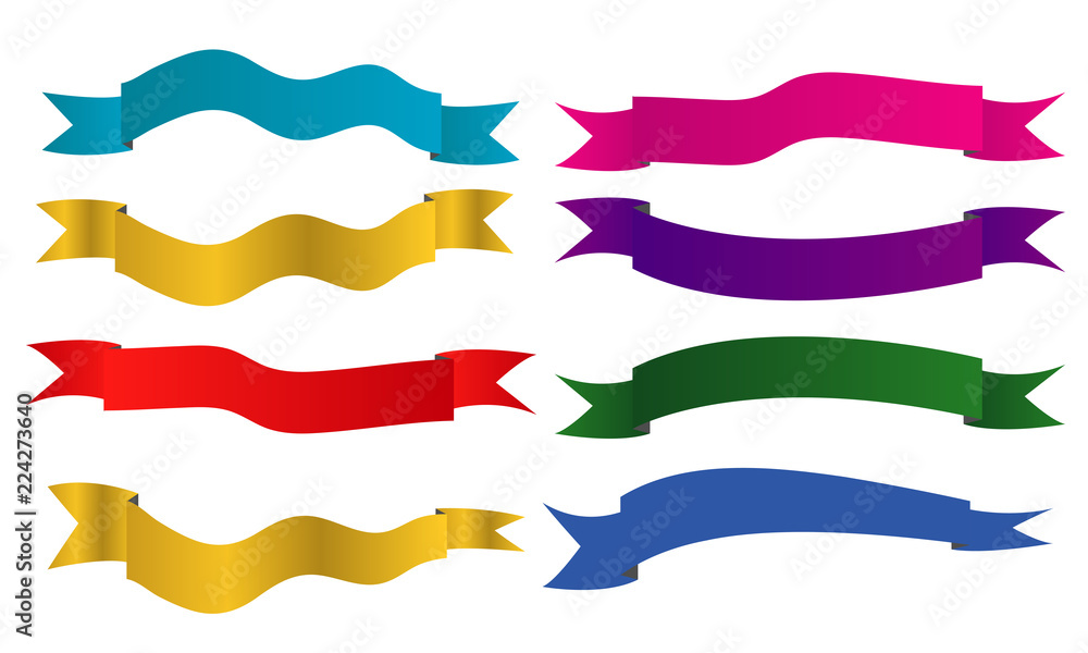 collection of ribbon banner vector