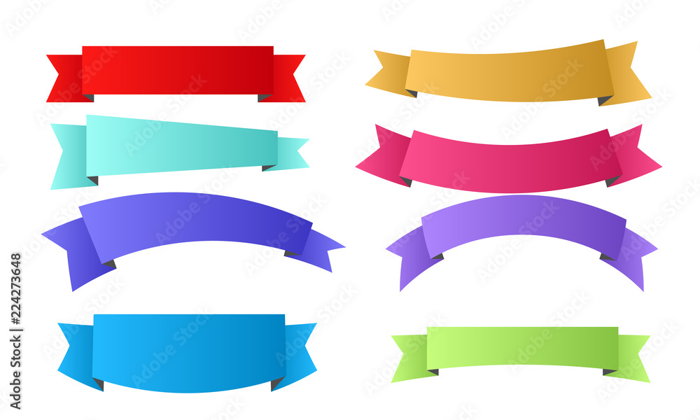 collection of ribbon banner vector