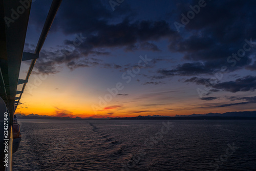 Sunset view from Alaska Cruise
