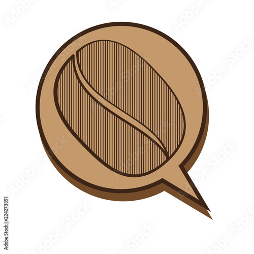 Coffee Bean Circle Speech Bubble