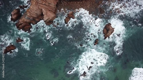 flight over the cliffs at Cabo da Roca. a birds eye view photo