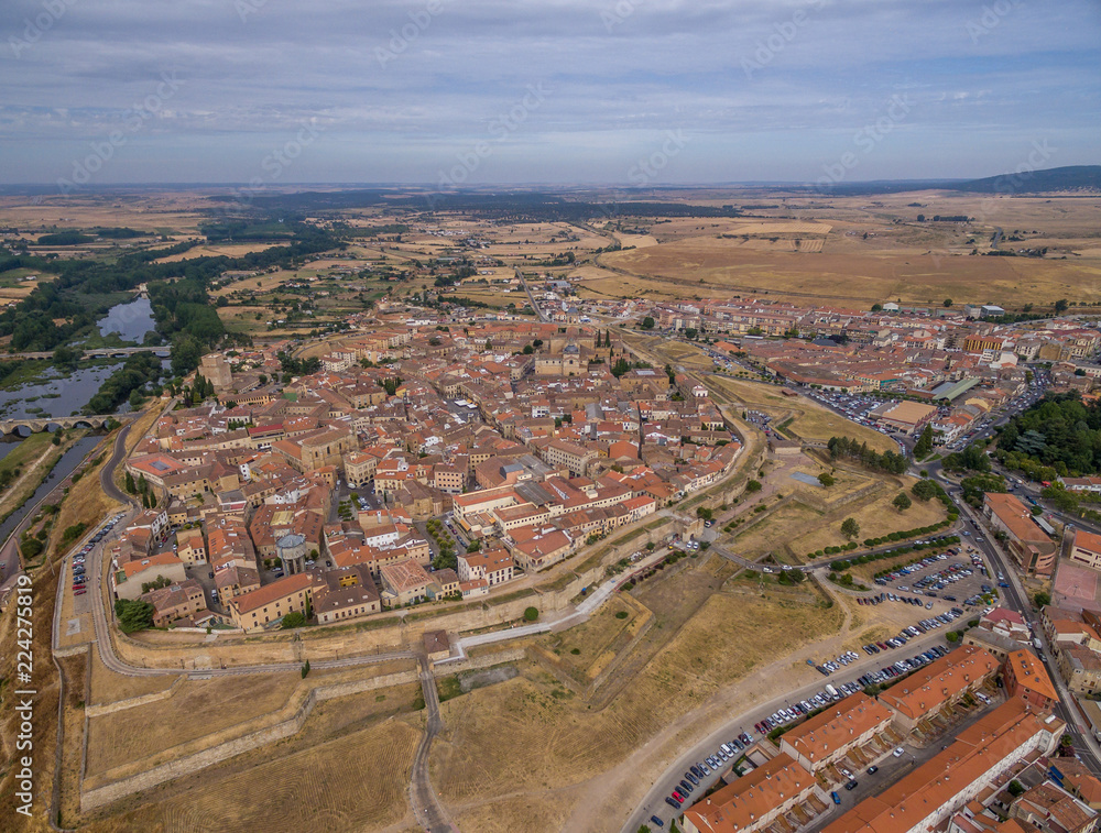 Ciudad Rodrigo Spanish Fortress town aerial panorama