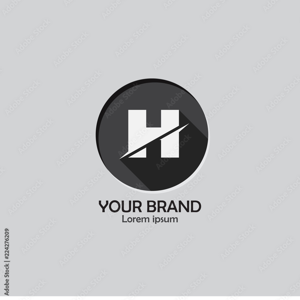 Letter H logo design vector. Simple and clean flat design of letter D logo vector template. with black and white Letter H logo design vector. Simple and clean flat design of letter D logo vector template. with black and white