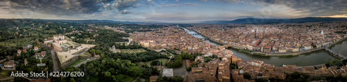 Firenze (Florence) aerial panorama view  with the Ponte Vecchio over the Arno river © tamas