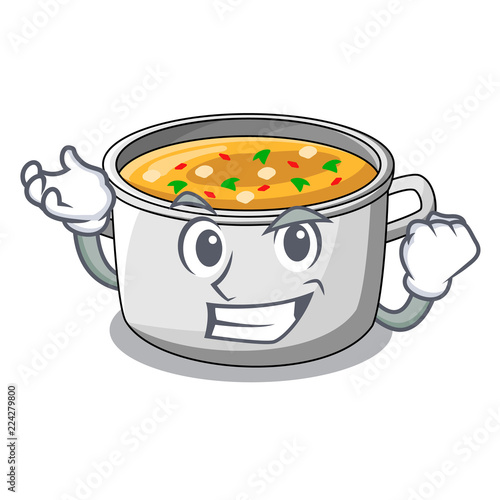 Successful cartoon chicken soup pot for dinner