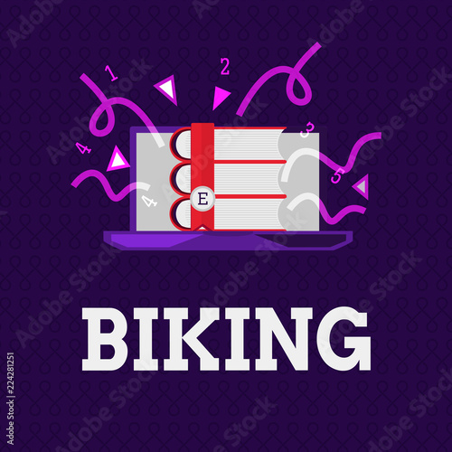 Word writing text Biking. Business concept for ride bicycle or motorcycle Delievering package Individual Sport.