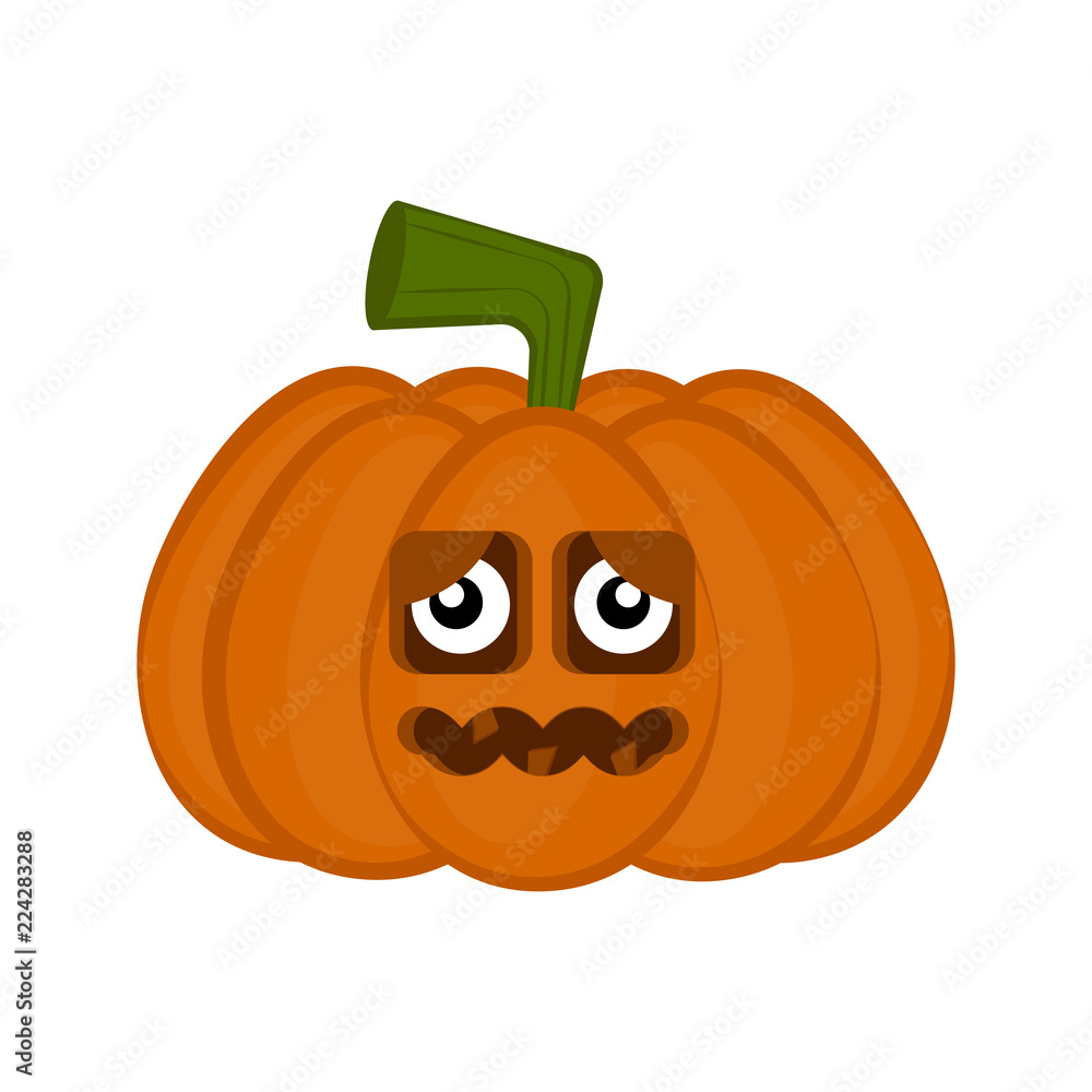 Sad halloween pumpkin cartoon character Sad halloween pumpkin cartoon character