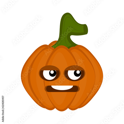 Disgusted halloween pumpkin cartoon character