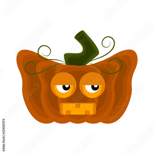 Disgusted halloween pumpkin cartoon character