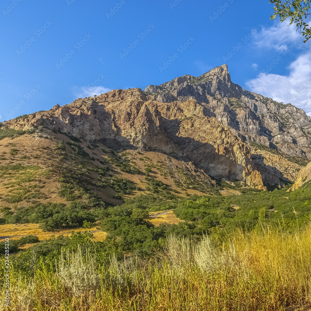 Captivating mountain under sky and clouds at Provo