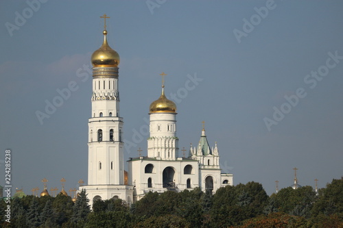 View to Ivan the Great belltower and cathedral, Kremlin, Moscow, Russia