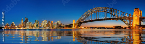 Panorama of Sydney harbour and bridge in Sydney city © anekoho