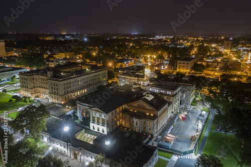 New Jersey State Capital Building Trenton NJ Aerial Night Photo