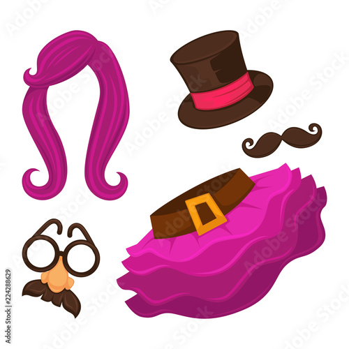 Clothes for changing appearance hat and skirt vector