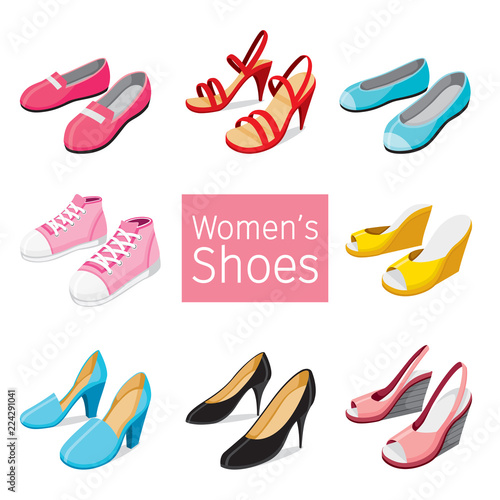 Collection Of Different Women's Shoes Pair, Footwear, Fashion, Objects