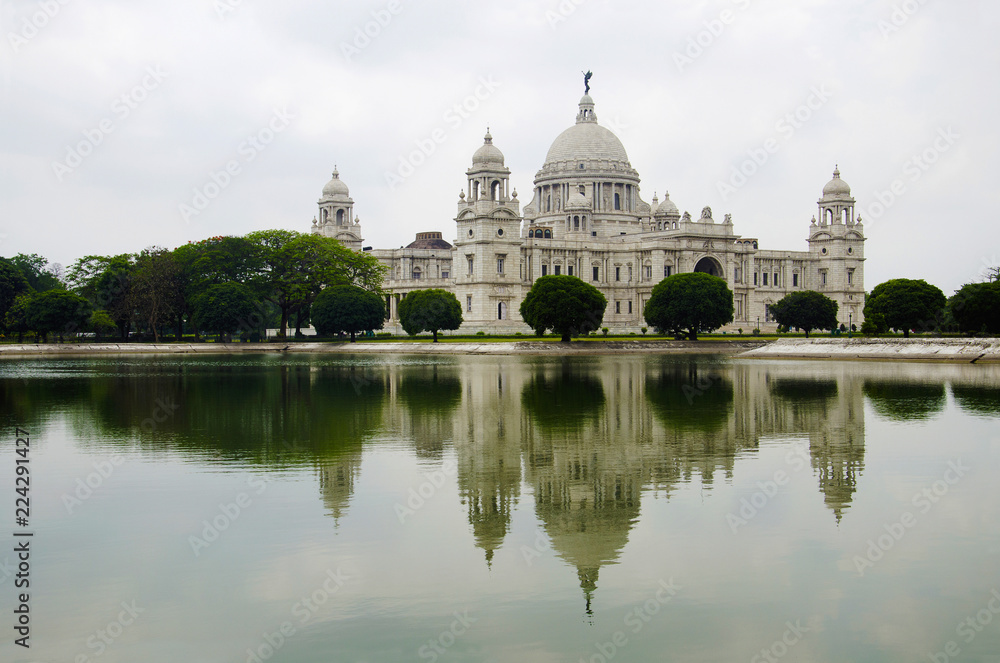 View of The Victoria Memorial Hall. Currently serves as a museum. Kolkata, West Bengal