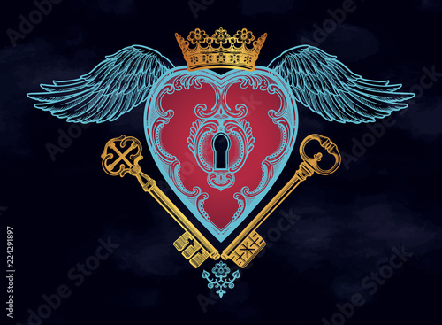 Mystic key hole inside in the heart .