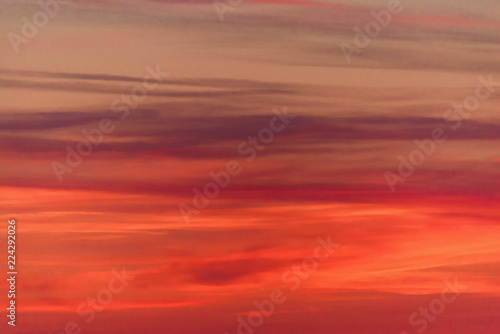 Beautiful color dramatic sunset. Multicolored sunset natural sky background. © Artemy Sobov