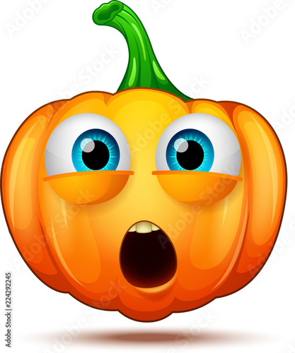 Cute, funny, crazy pumpkin characters. Halloween cartoon emoticon