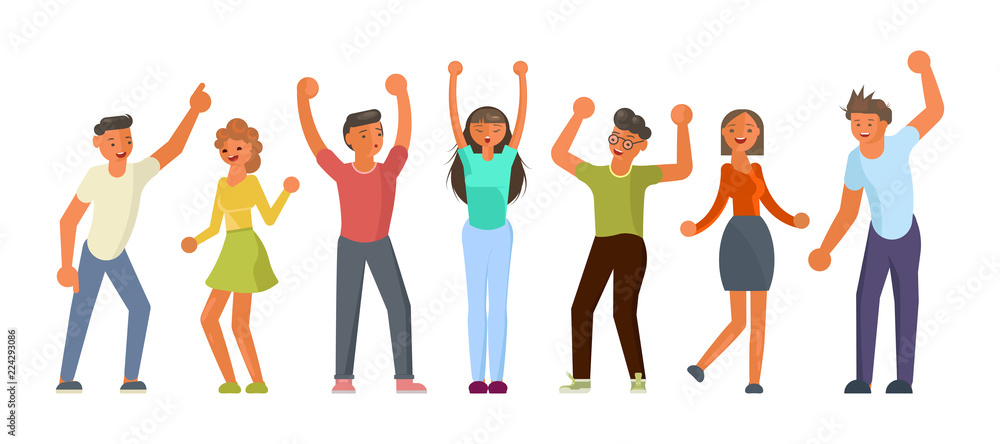 People dancing in flat design People dancing in flat design