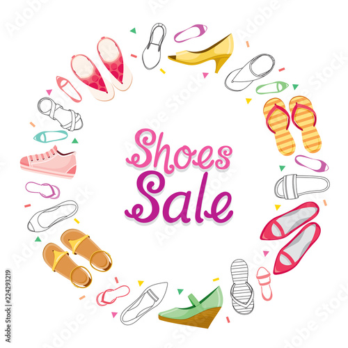 Women's Shoes Sale On Circle Frame, Footwear, Fashion, Objects