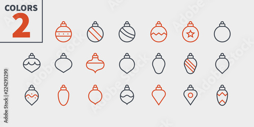 Toys on the Christmas tree Pixel Perfect icons Well-crafted Vector Thin Line Icons 48x48 Ready for 24x24 Grid for Web Graphics and Apps. Part 1 Colors 2