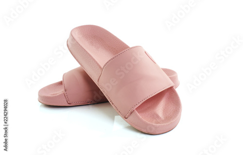pink slippers isolated white background