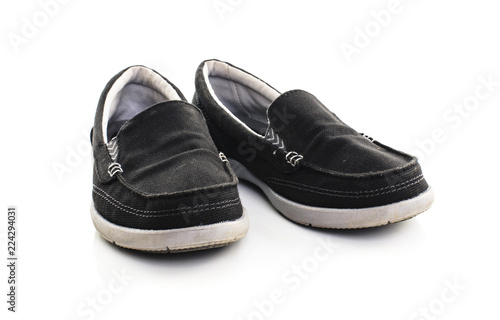 black shoes sneakers isolated on white background