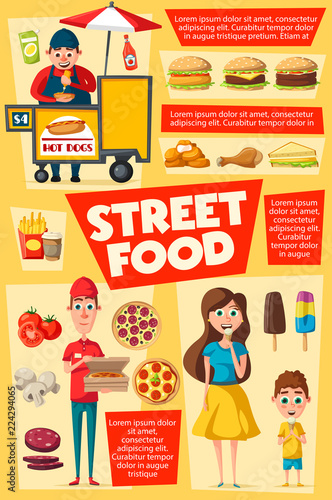 Consumers and sellers, street food delivery