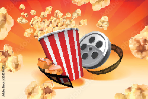 Caramel popcorn with film roll