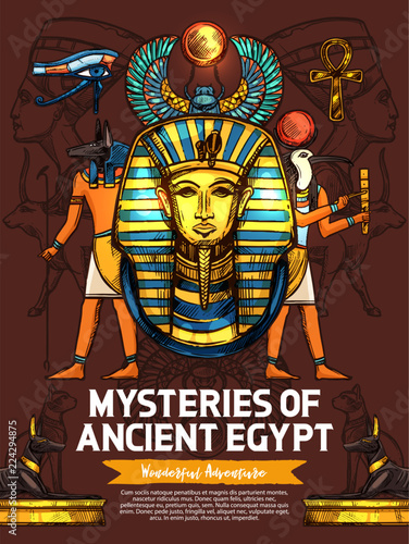 Egypt ancient religious sculptures and gods