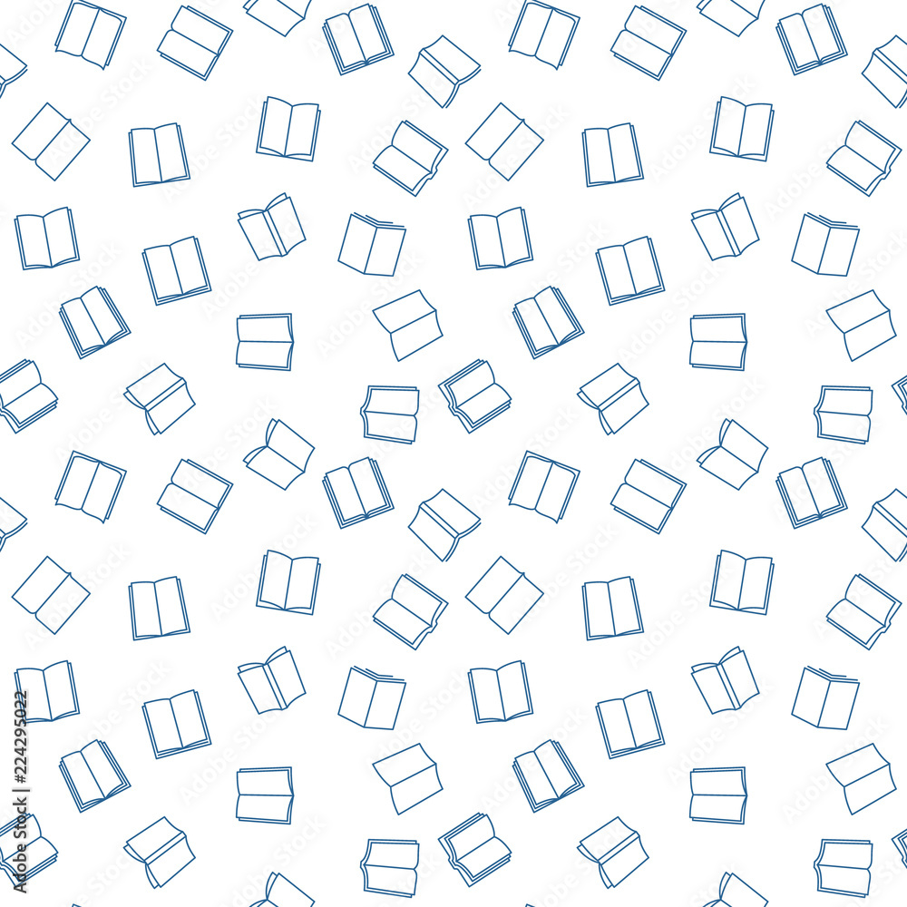 Books vector minimal seamless pattern in outline style Books vector minimal seamless pattern in outline style