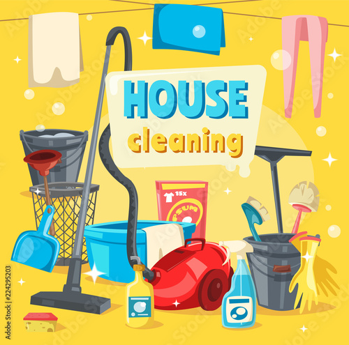 House cleaning tools and supplies