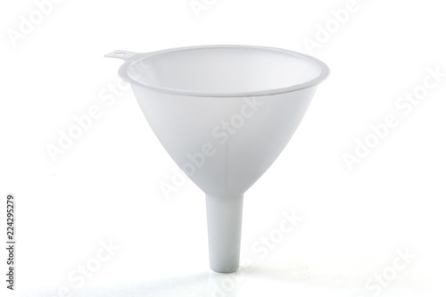 funnel plastic isolated white background