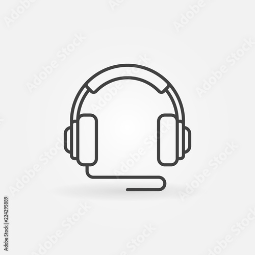 Over-Ear Wired Headphones vector icon in thin line style