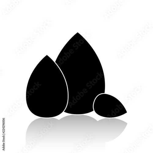 Vector illustration of black silhouette water droplet sponge for making makeup with liquid foundation 
