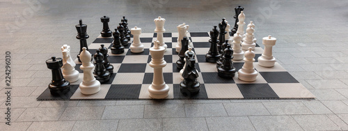 Foto Giant chess board in Rotterdam,  banner, background