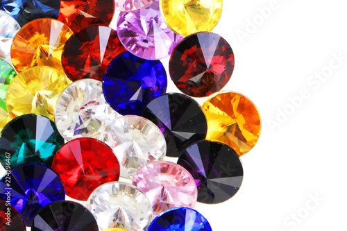 color plastic diamonds isolated