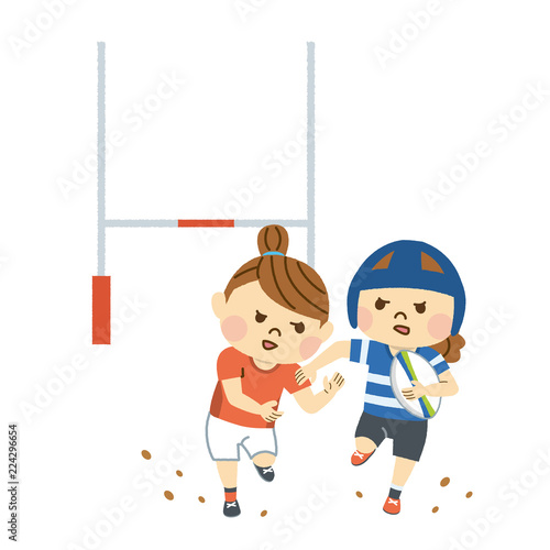 ラグビーをする女性