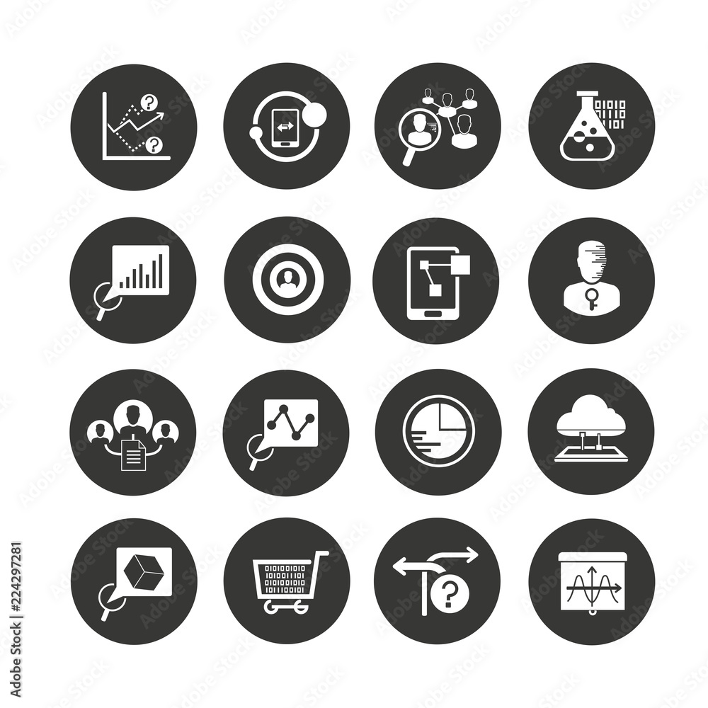 data analytics icon in circle buttons data analytics icon in circle buttons