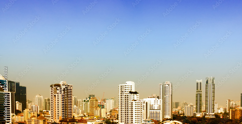 Bangkok City Building and Residence with Sky