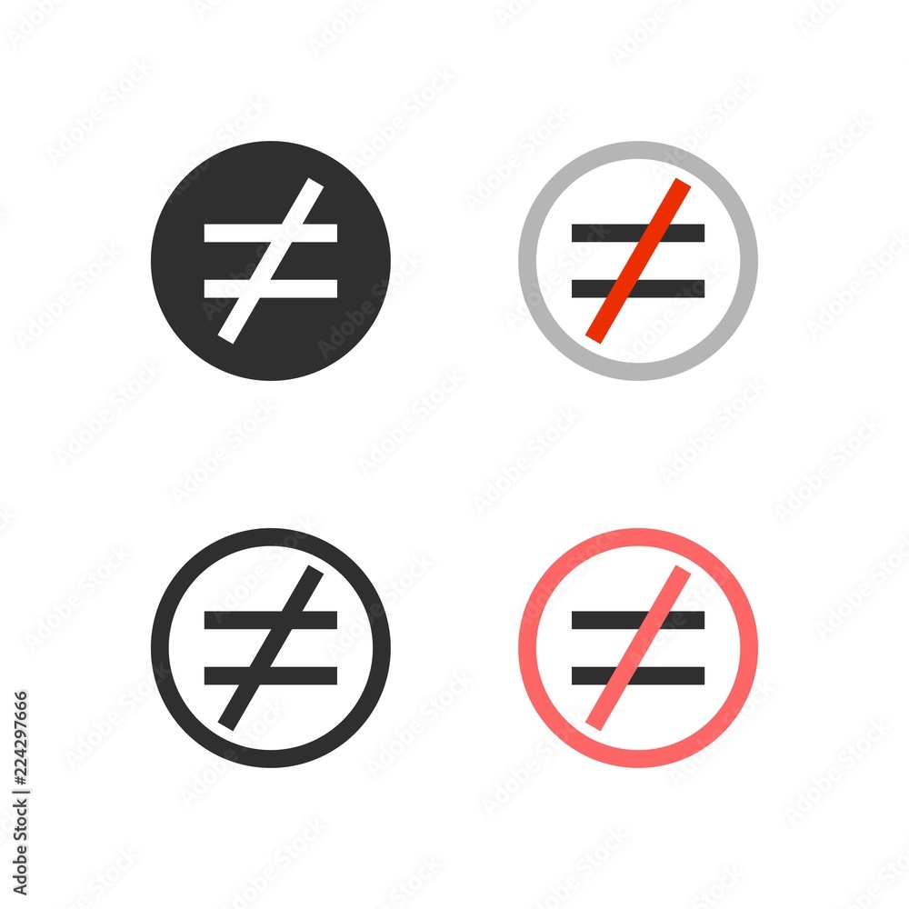 Not equal icons Not equal icons