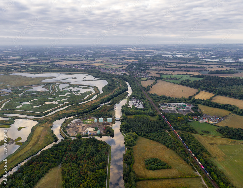 Aerial View of Canal and Nature Reserve
