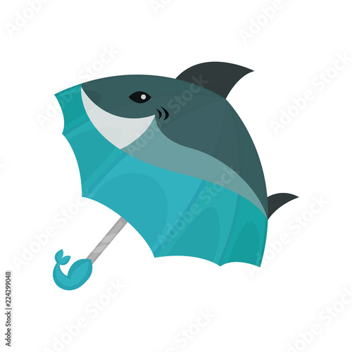 ute dolphin umbrella vector Illustration on a white background