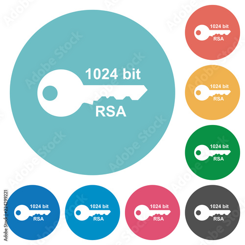 1024 bit rsa encryption flat round icons