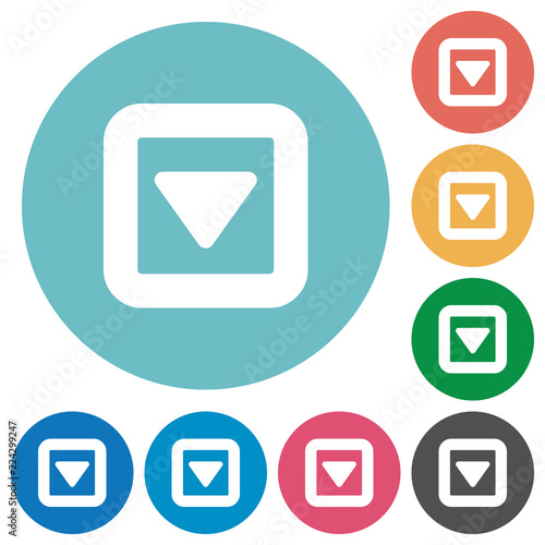 Toggle down flat round icons