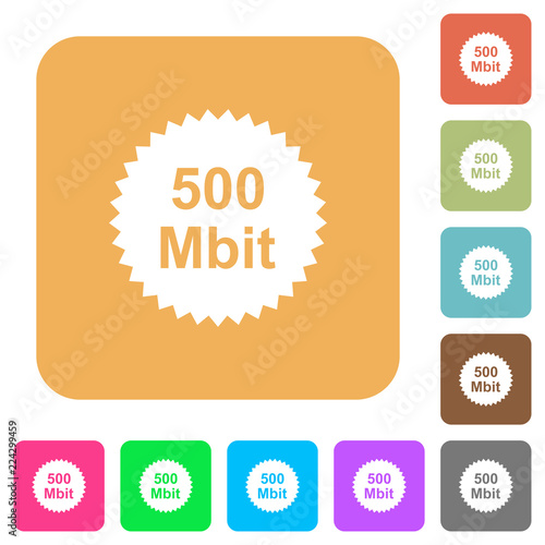 500 mbit guarantee sticker rounded square flat icons