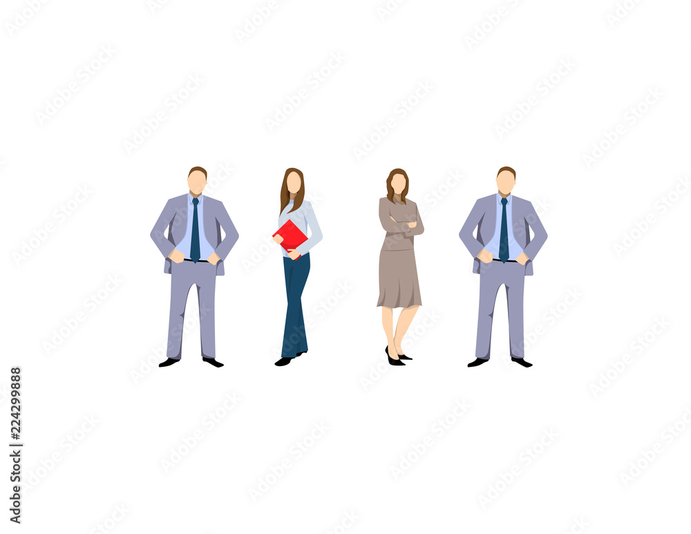 Group of business men and women, working people on white background. Business team and teamwork concept. Group of Business People Isolated. Group of business men and women, working people on white background. Business team and teamwork concept. Group of Business People Isolated.